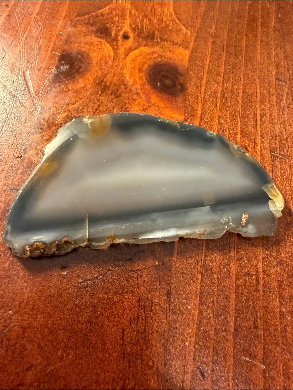 Natural Blue Gray Agate Chalcedony Slab 4” Mineral Specimen Rough Edge